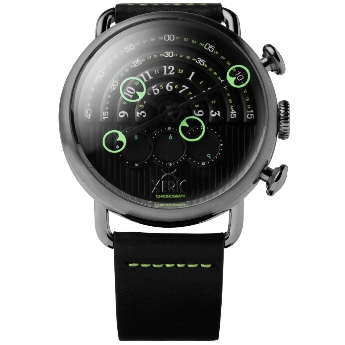 Halograph Chrono Sapphire Gunmetal Lime Watch by Xeric