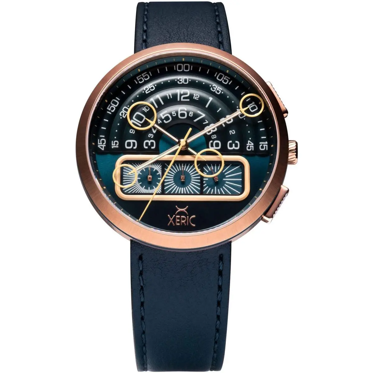 Halograph II Chrono Rose Gold Indigo Watch by Xeric