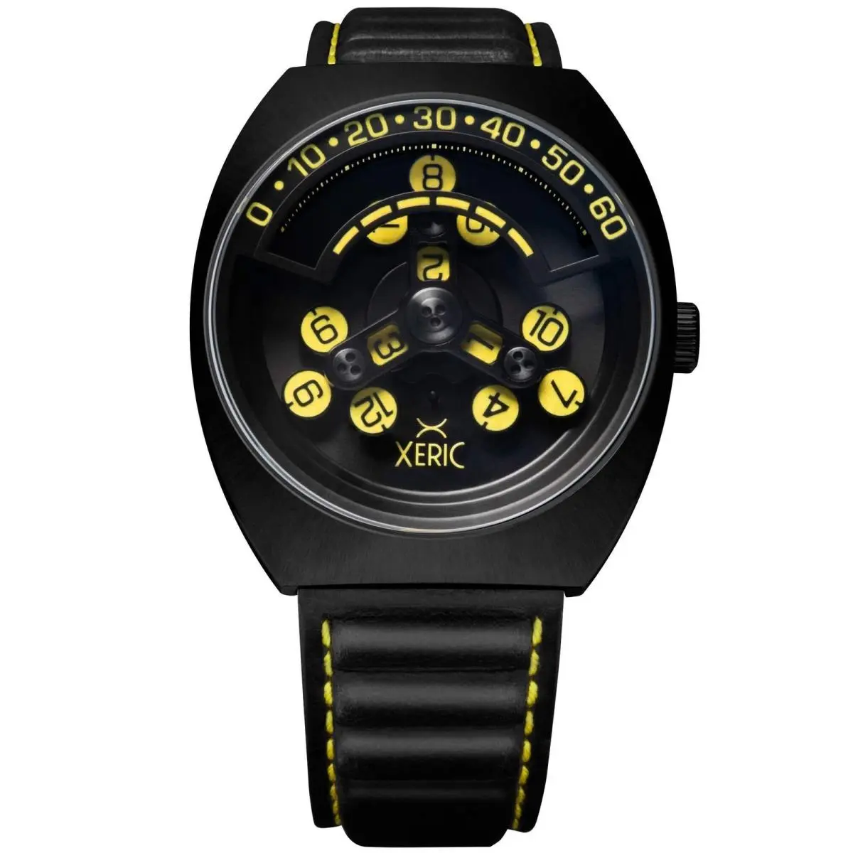 Scrambler Automatic Wandering Hour Black Yellow Watch by Xeric