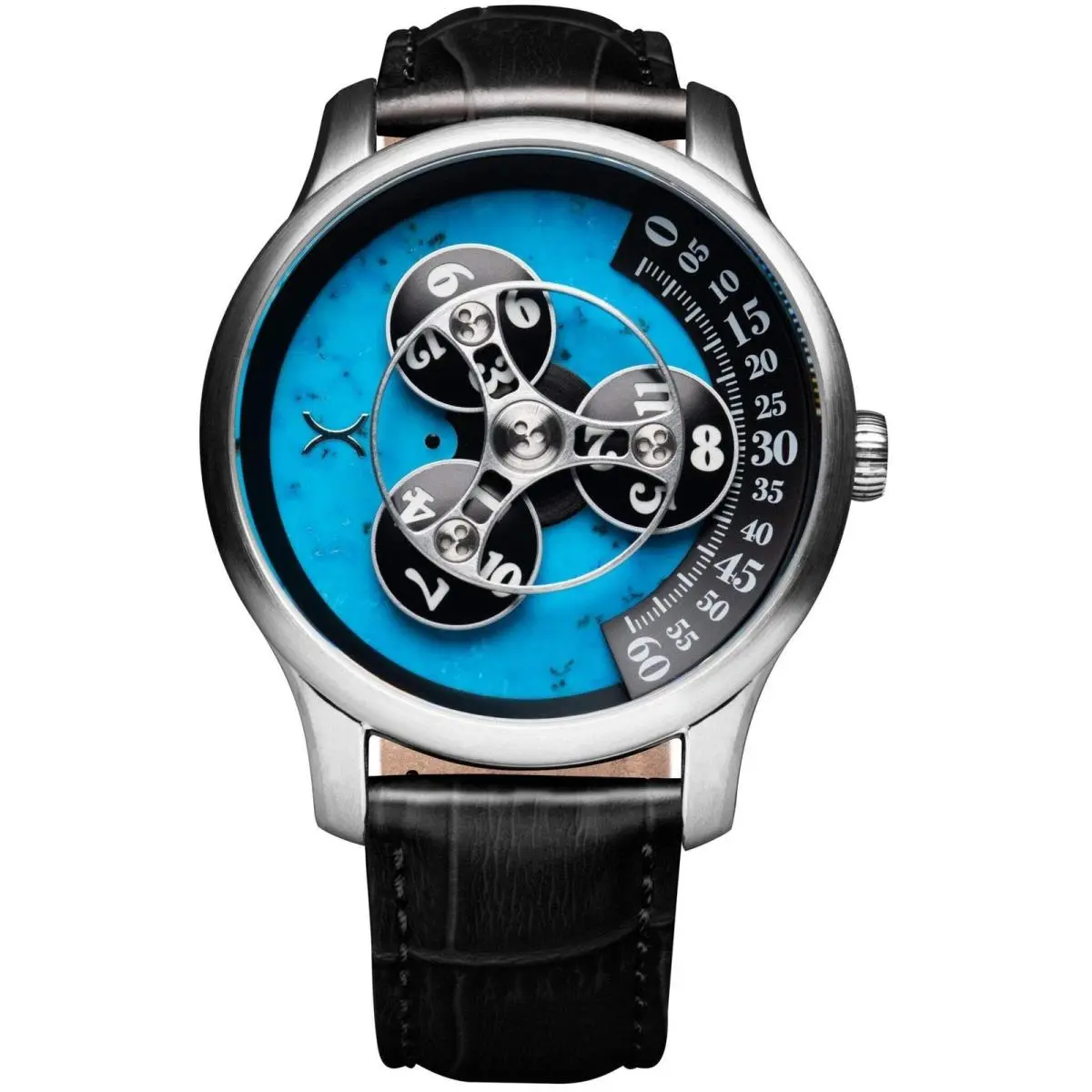 Triptych Automatic Wandering Hour Stone Edition Turquoise by Xeric