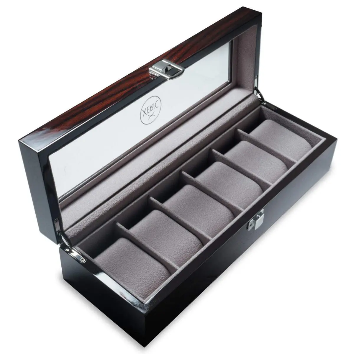 Six Watch Macassar Wood Collectors Box Watch by Xeric