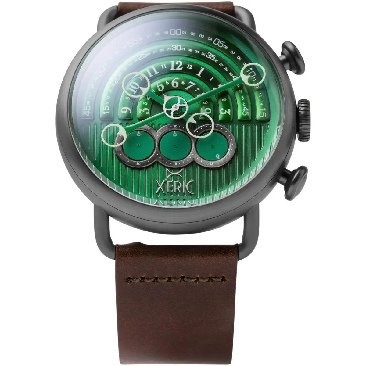 Halograph Chrono Sapphire Gunmetal Green Watch by Xeric