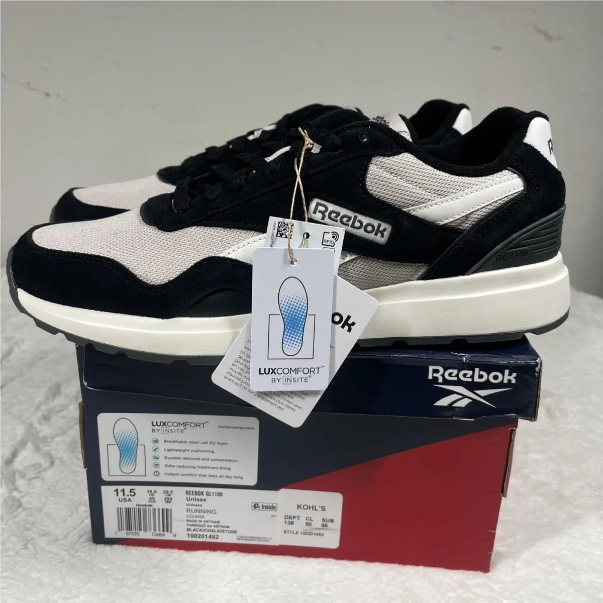 Reebok GL1100 Low Top Running Shoes Comfort Wear-resistant 100201492 Men`s 11.5