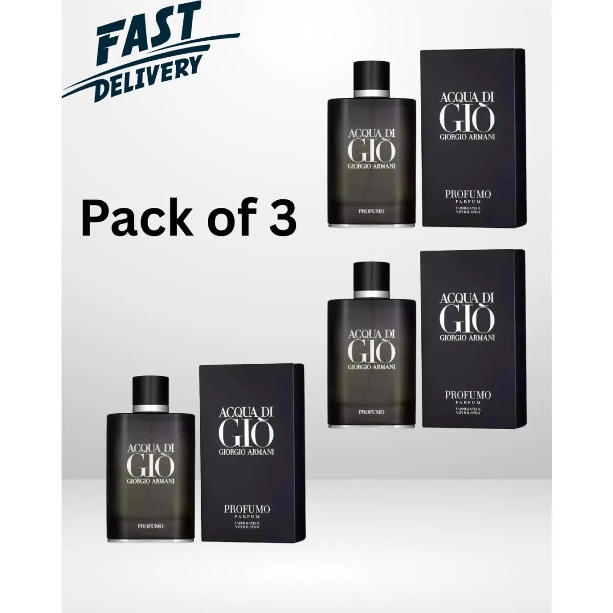 Pack 3 Giorgio Armani Aqua Di Gio Profumo Eau De Perfume 4.2 oz Spray
