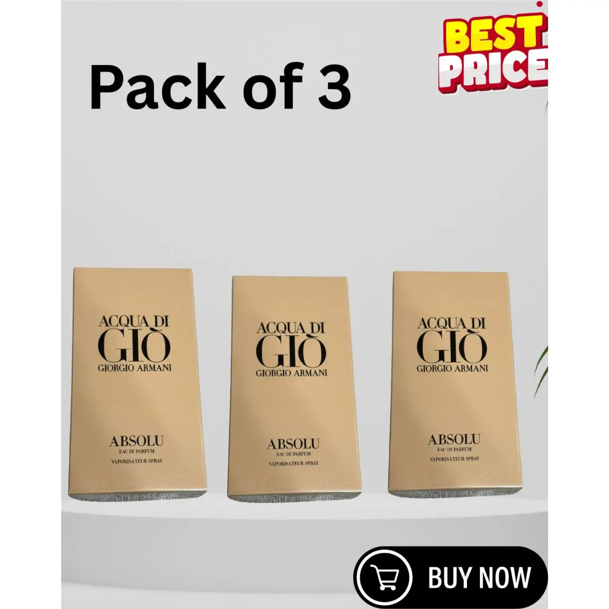 Acqua Di Gio Absolu  4.2 oz Edp Cologne Men - Pack of 3 by Giorgio Armani