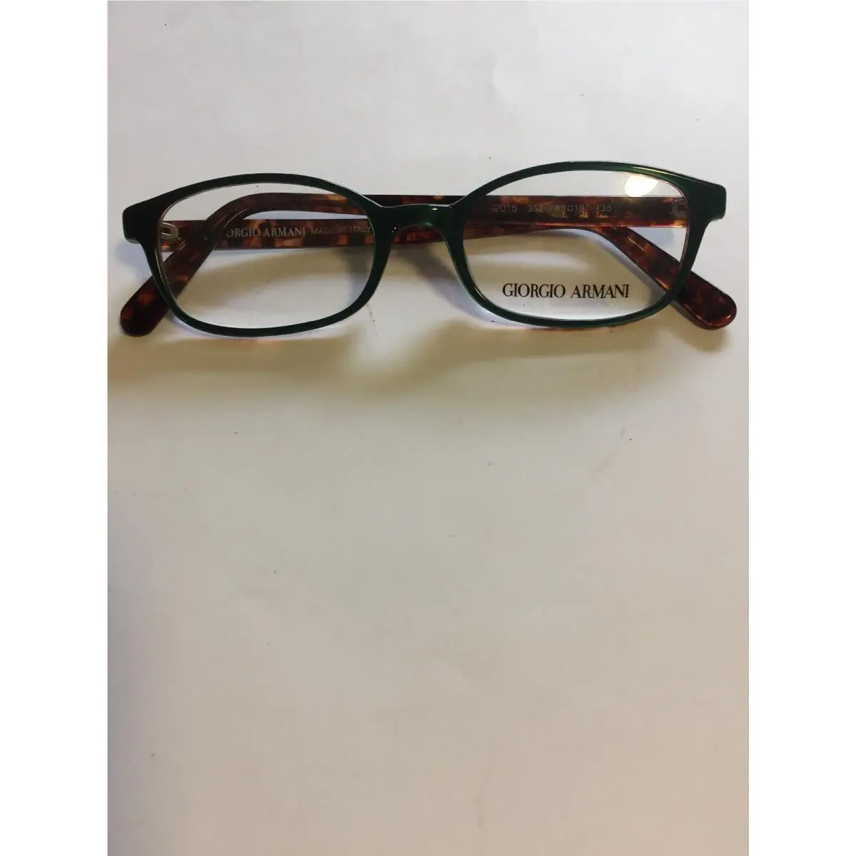 Giorgio Armani Plastic Green Tortoise 48-18-135 Italy Eyeglass Frames Glasses