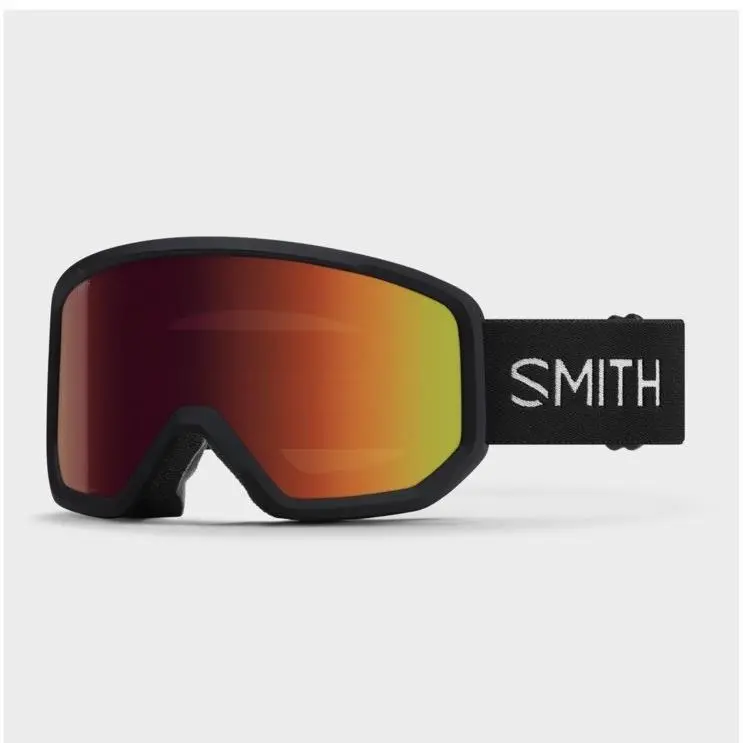 Smith Transfer Snow Goggles Black Frame Red Sol-x Mirror Lens