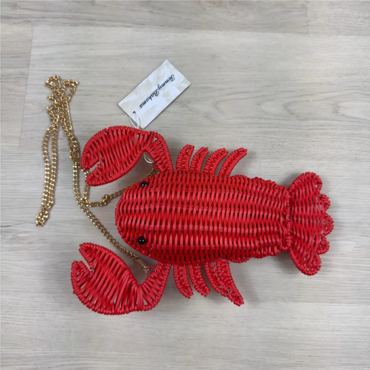 Wicker Lobster Bag Crossbody Removable Chain Strap Coastal Sealife by Tommy Bahama
