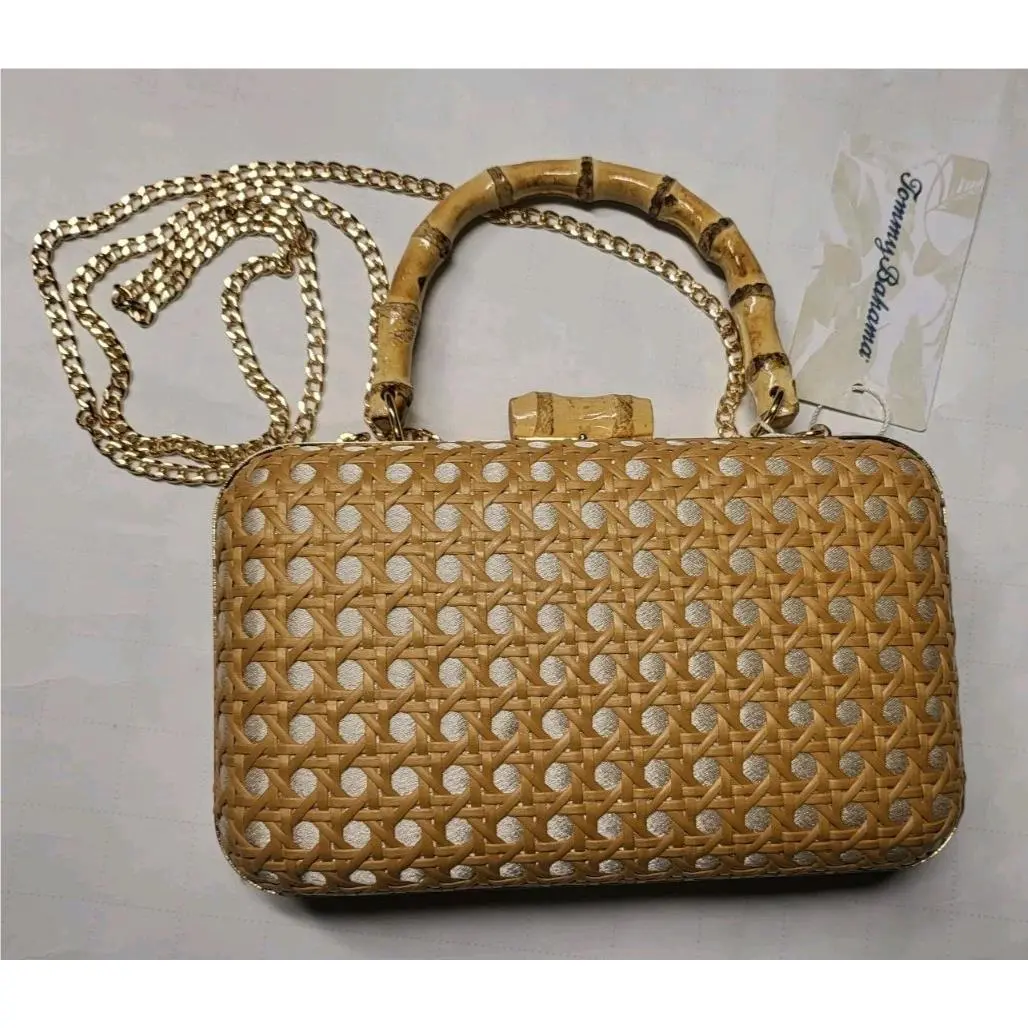 Woven Rattan Cane Clutch Bag by Tommy Bahama