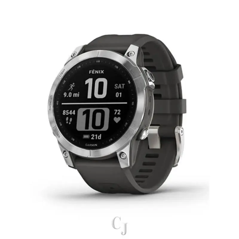 Fenix 7 Silver Graphite Band Gps Multisport Smartwatch 010-02540-01 by Garmin