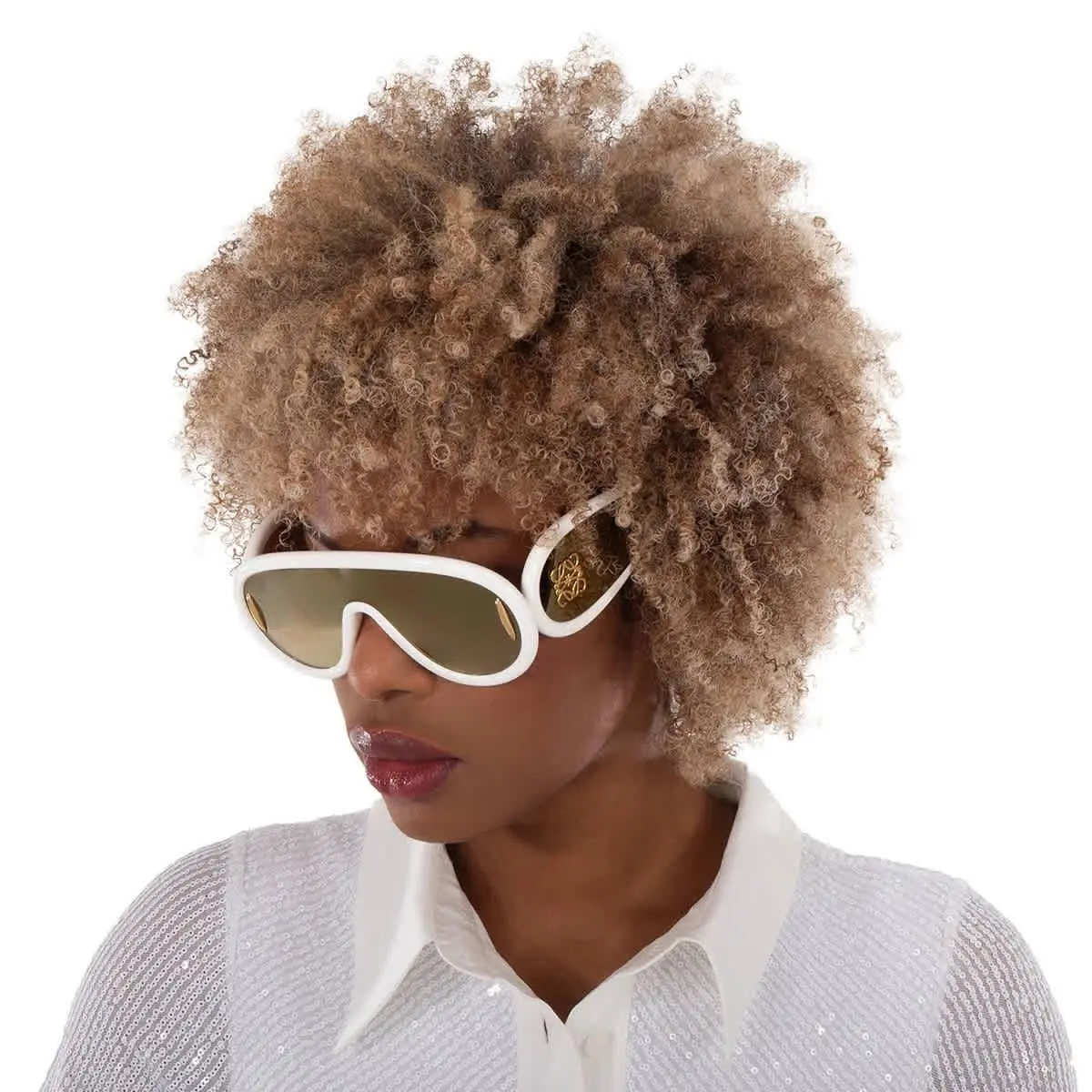 Brown Mirror Mask Unisex Sunglasses LW40108I 25G 140 LW40108I 25G 140 by Loewe