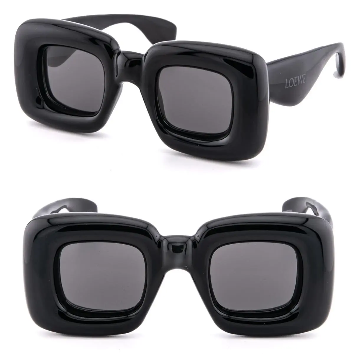 Inflated Frame Chunky Fashion LW40098I Black Bold 40098 Runway Sunglasses by Loewe
