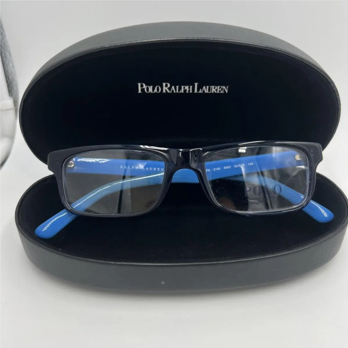 Polo Ralph Lauren Frames PH 2140 5563 Blue Black Eyeglasses Case 52 18 145