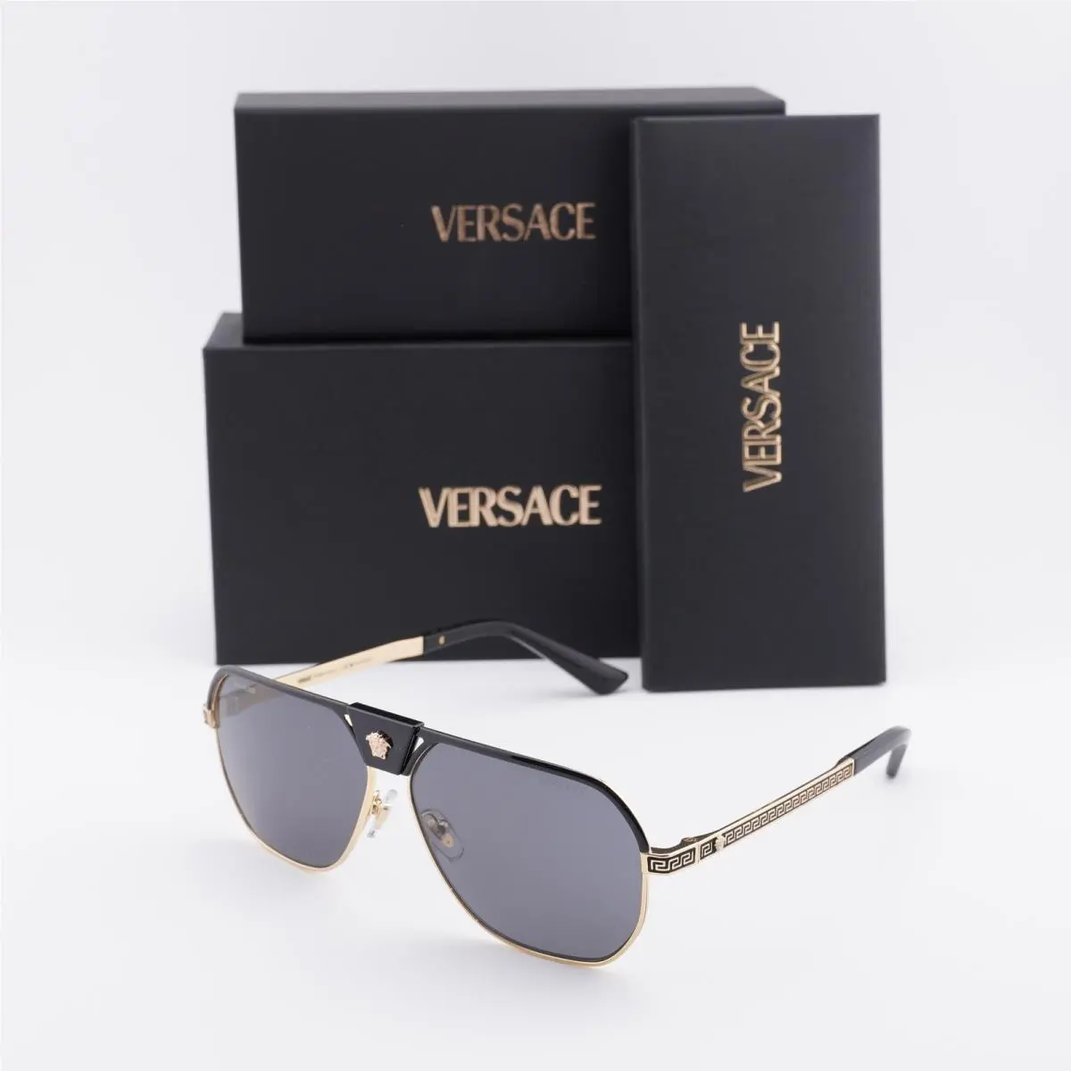 VE2294 100281 Black/dark Grey Polarized 61-12-145 Sunglasses by Versace