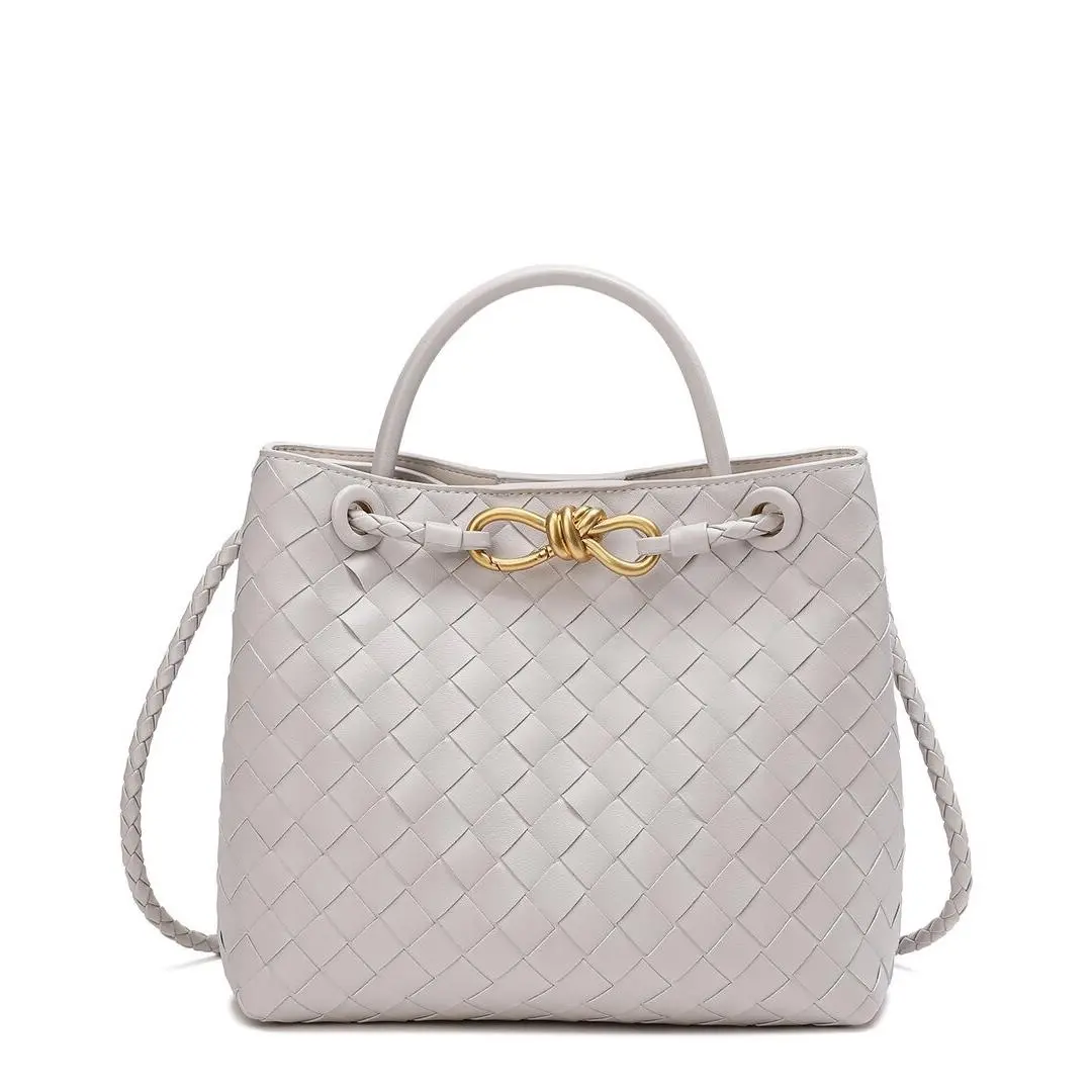Tiffany Fred Paris Woven Leather Top Handle Messenger Bag Women`s
