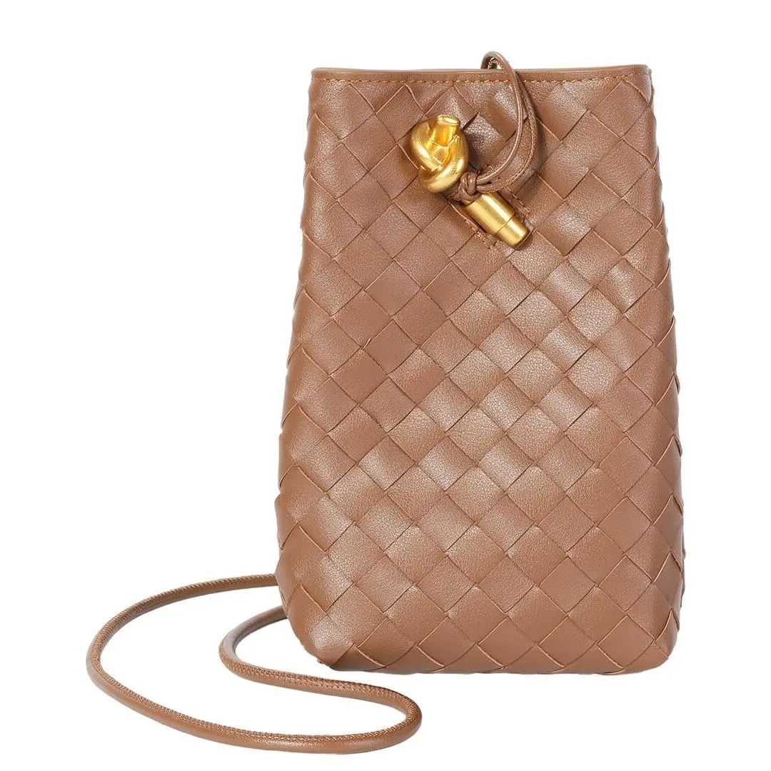 Tiffany Fred Paris Handwoven Mini Leather Bucket Bag Women`s Brown by Tiffany & Co.