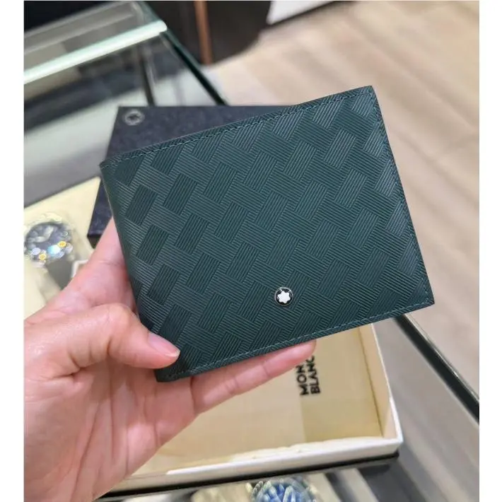 Montblanc Extreme 3.0 6CC Wallet British Green Leather Bifold Men Full Box