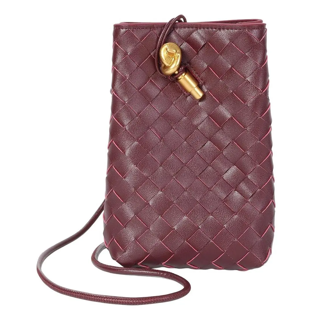 Tiffany Fred Paris Handwoven Mini Leather Bucket Bag Women`s Red by Tiffany & Co.