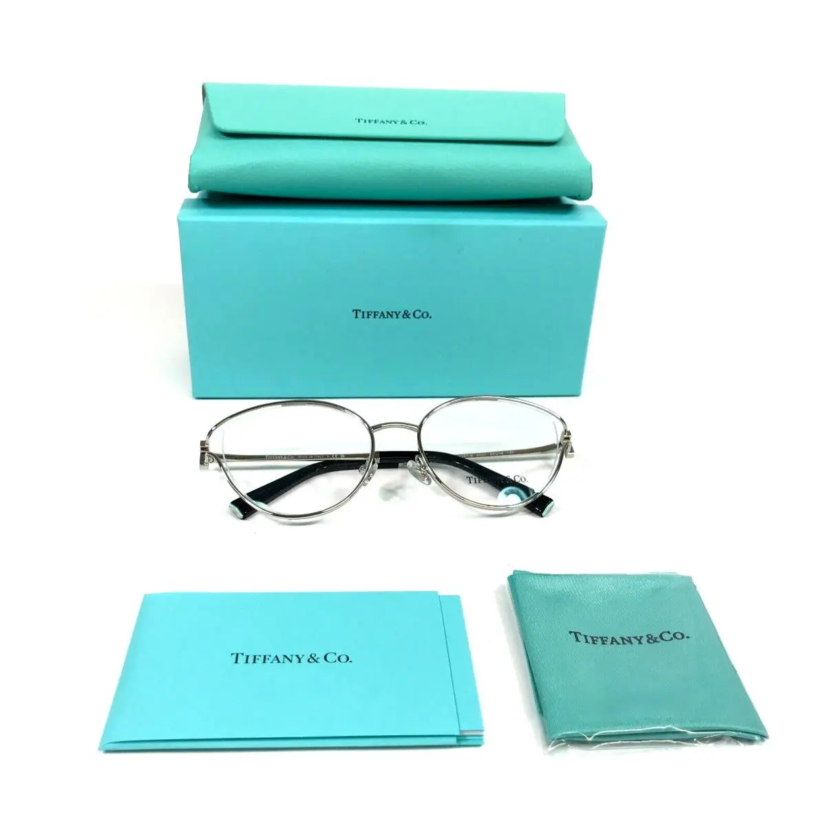 Tiffany Co. Eyeglasses Frames TF1157-B 6001 Silver Cat Eye Crystals 54-18-135 by Tiffany & Co.