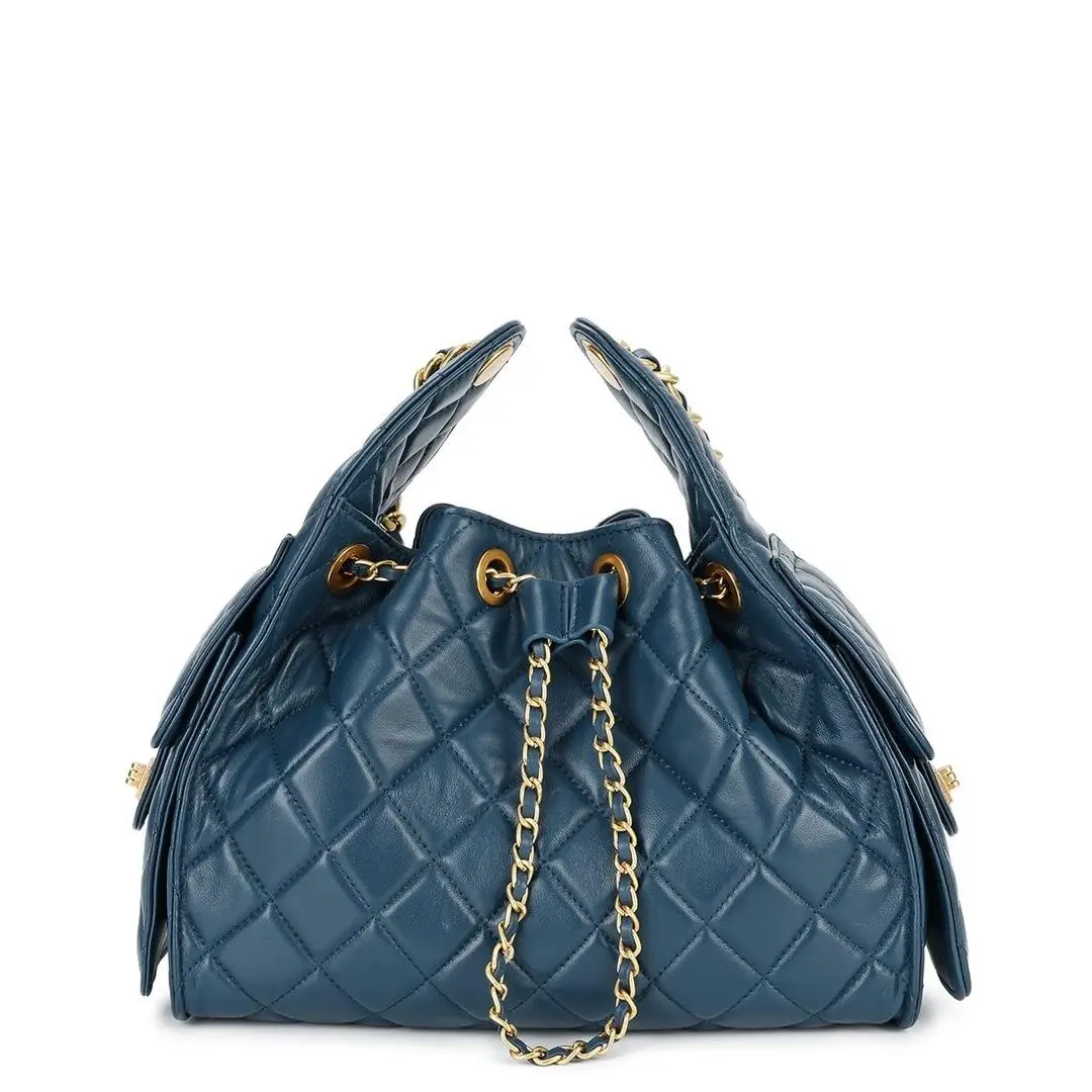 Tiffany Fred Paris Quilted Leather Shoulder Bag Women`s Blue by Tiffany & Co.
