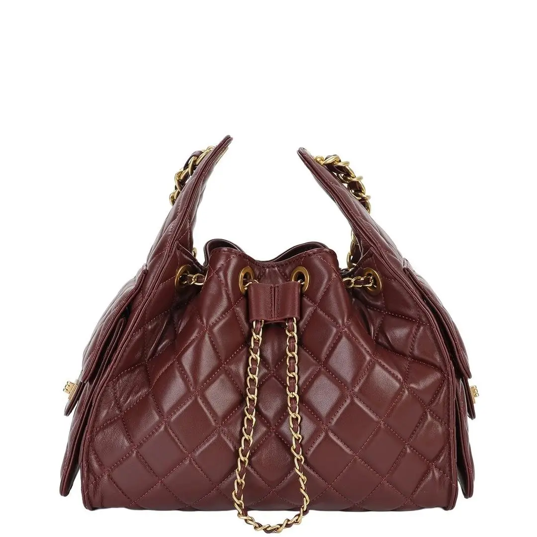 Tiffany Fred Paris Quilted Leather Shoulder Bag Women`s Red by Tiffany & Co.