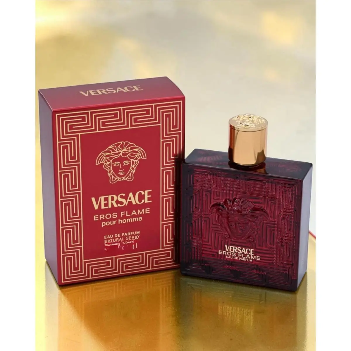 Versace Eros Flame Eau De Parfum Natural Spray 50 mL 1.7 oz Red Gold Men