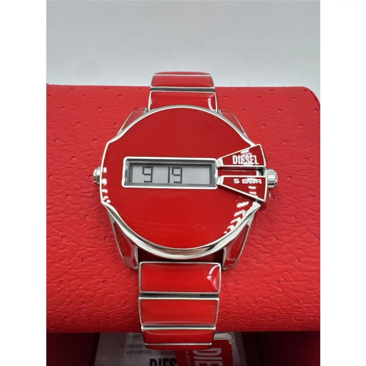 Diesel Baby Chief Digital Red Enamel Stainless Steel Watch DZ2192