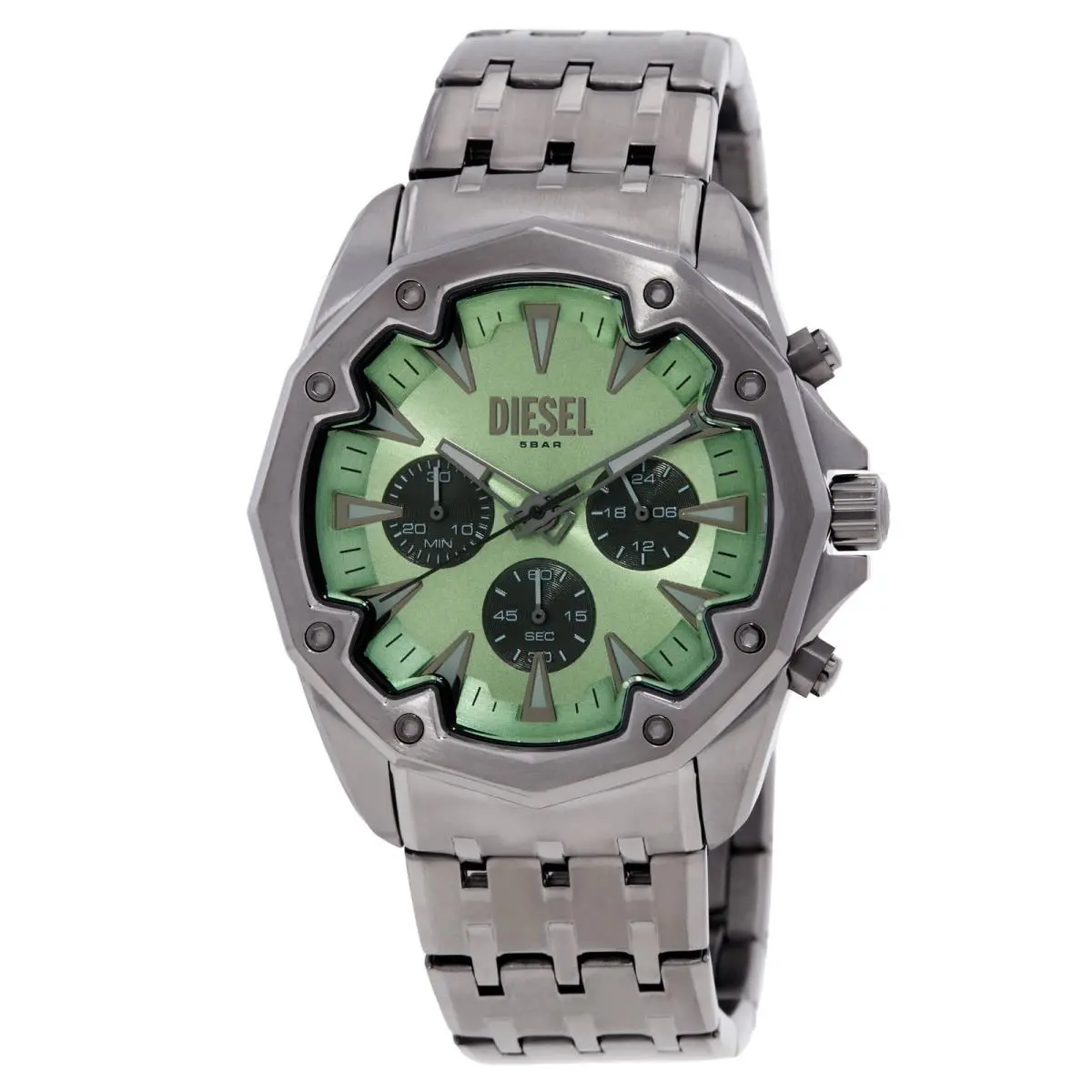 Diesel Stinger Chronograph Quartz Green Dial Men`s Watch DZ4711