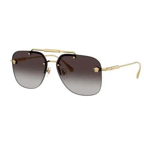 Versace Verasce Sunglasses VE2296 100284 Gold Frame / Gray Pilot Lens Unisex