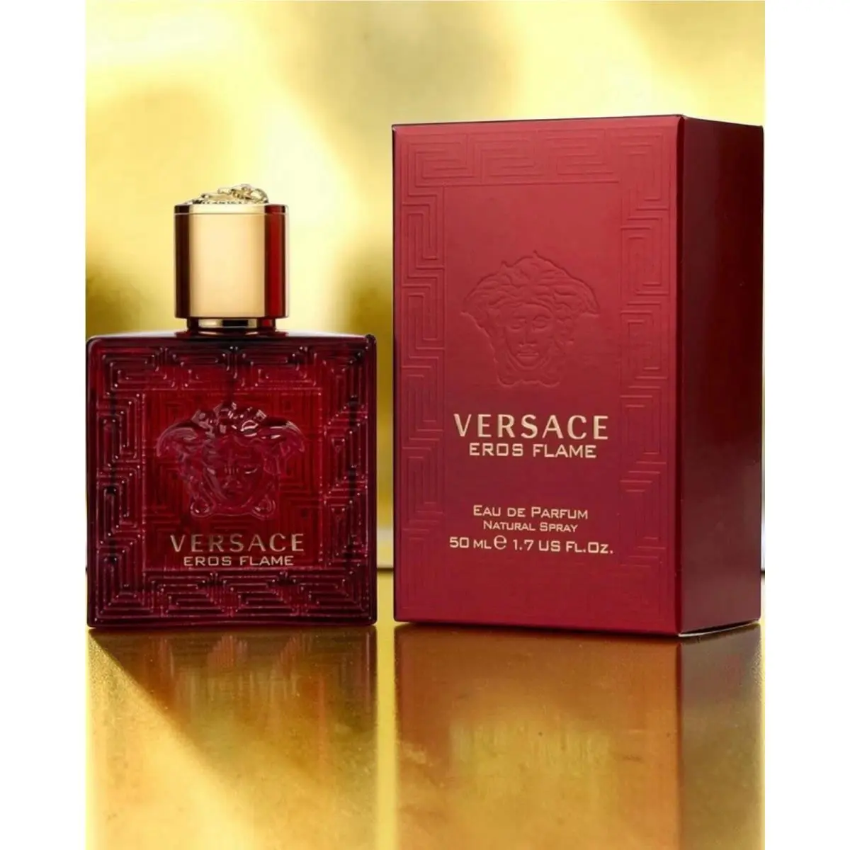 Versace Eros Flame Eau De Parfum Natural Spray 50 mL 1.7 oz Red Men