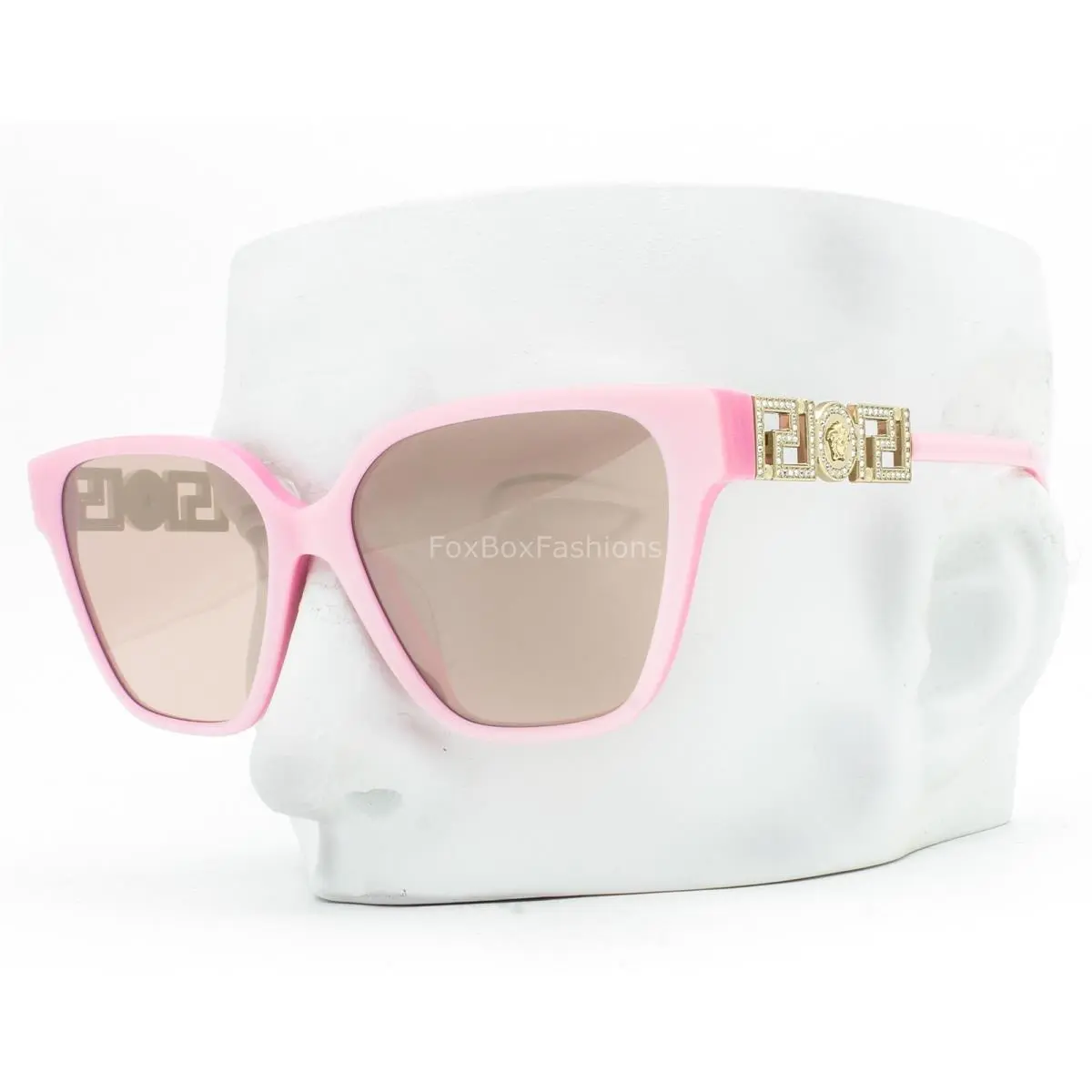 Versace Sunglasses Pearl Pink Gold Medusa Logo Crystals VE4471BF 5473/5 W/case