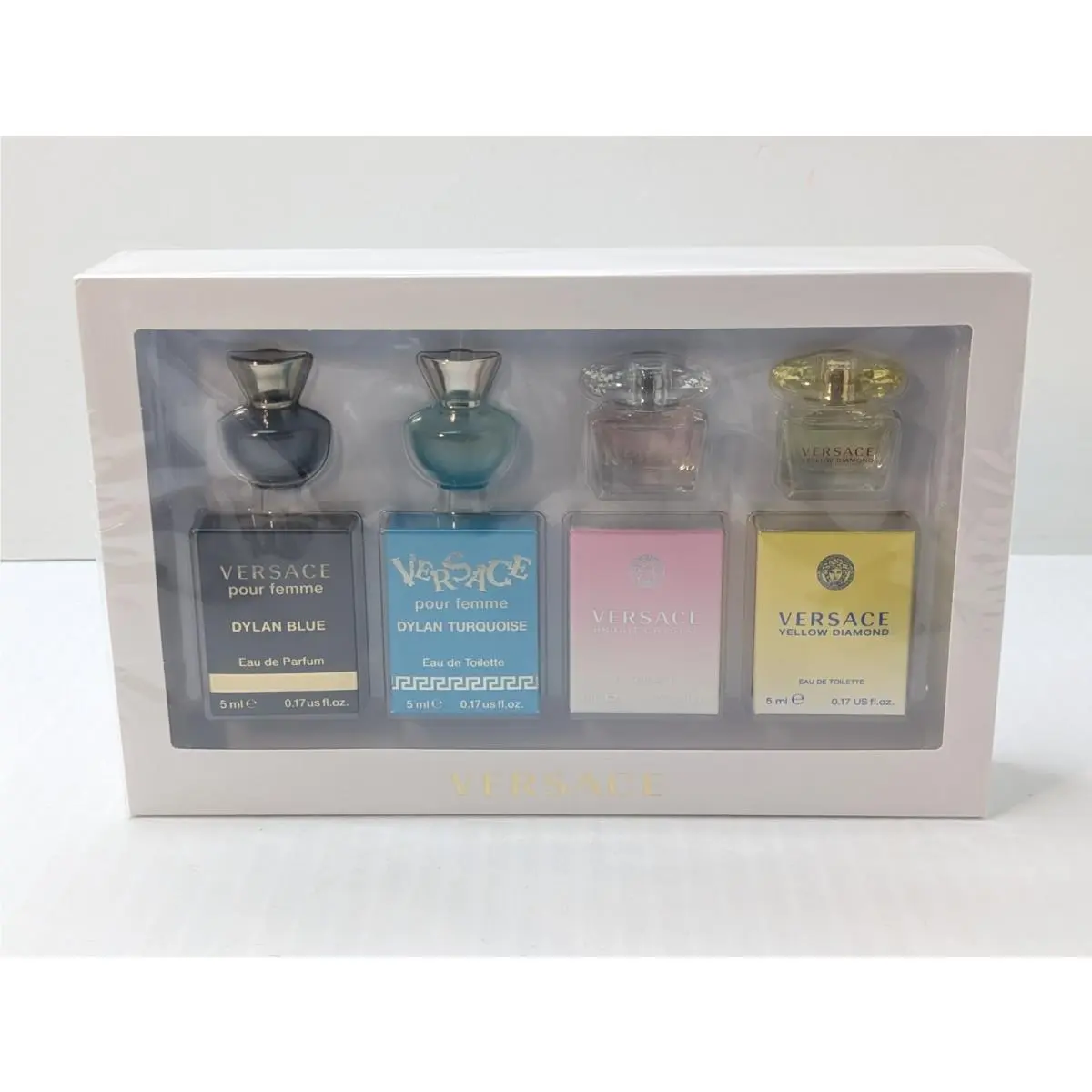 4 Pack Versace Women`s Perfume Travel Purse Gift Set 5ml/.17oz Each Rare