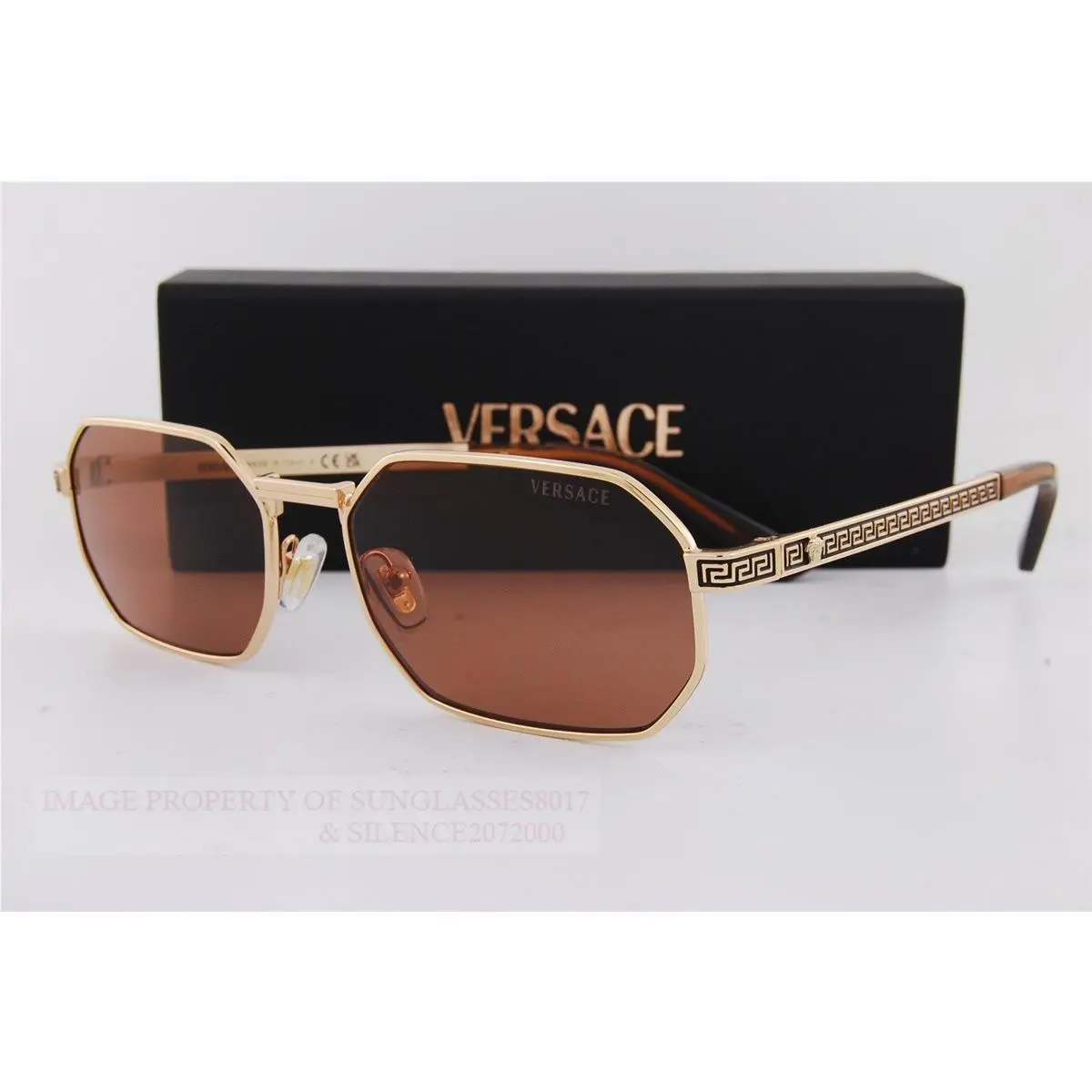 Sunglasses VE 2297 1002/73 Gold/dark Brown by Versace