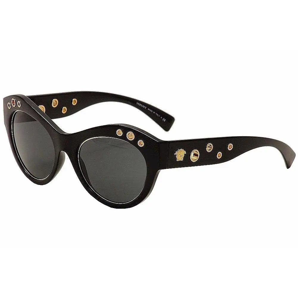 VE4320 GB1/87 Sunglasses Women`s Black/gray Lenses Cat Eye 54mm by Versace