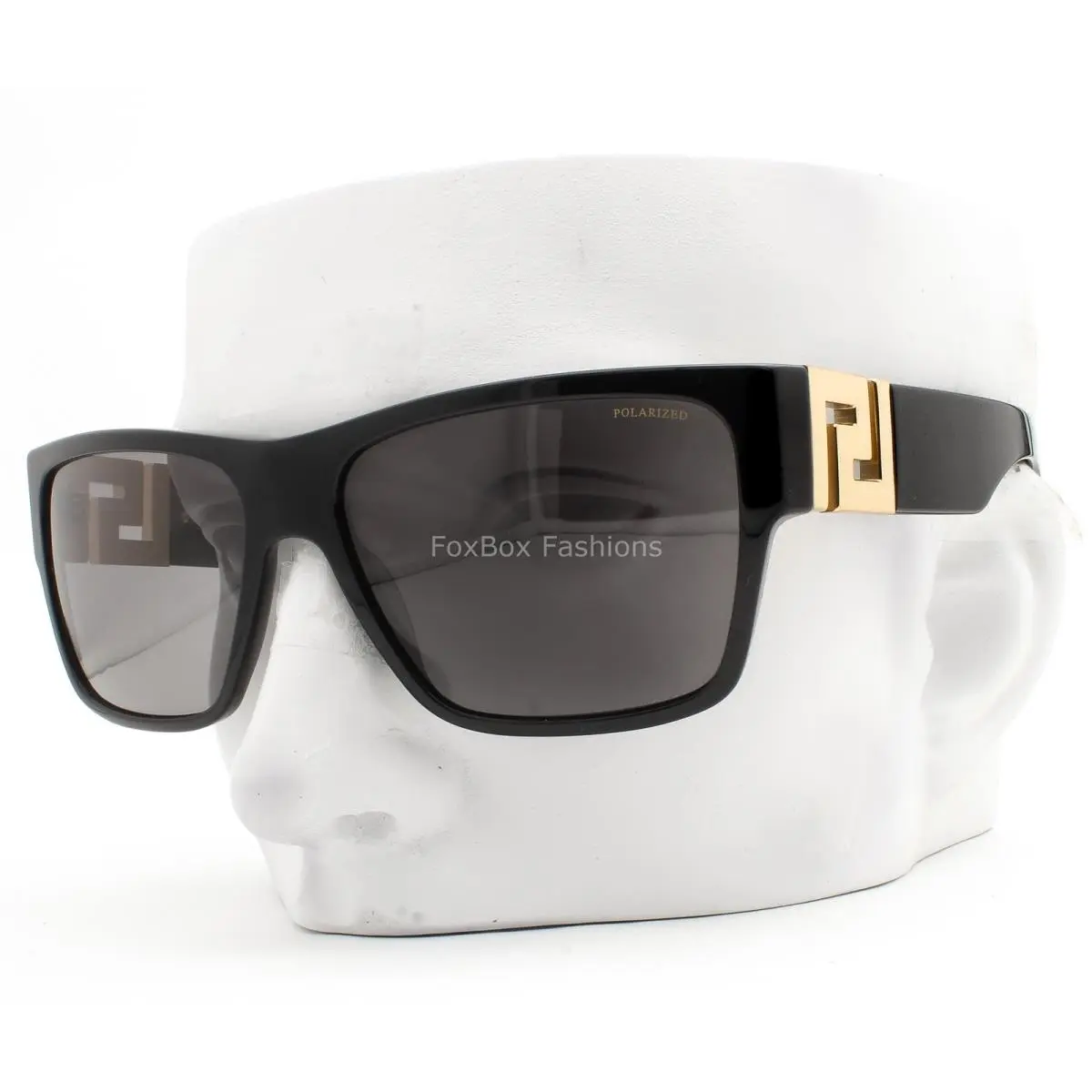 Sunglasses Polished Black Gray Polarized Mod 4296 GB1/81 with Case by Versace