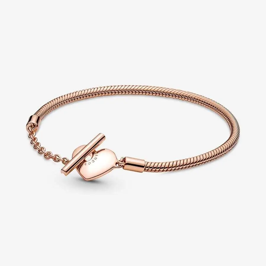 Pandora Moments Heart T-bar Snake Chain Bracelet - 589285C00