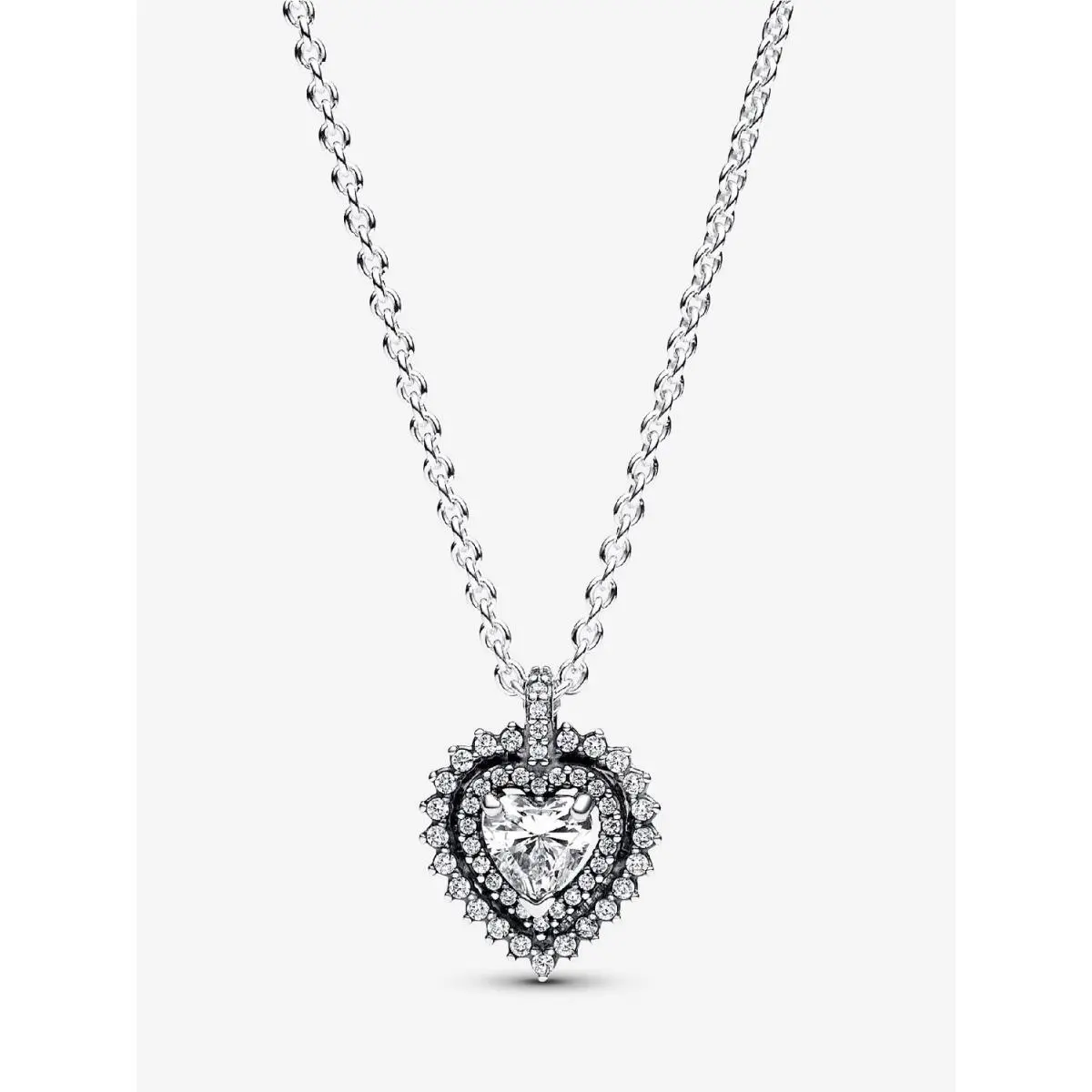 Pandora Sparkling Heart Halo Pendant Necklace- 393099C01-45