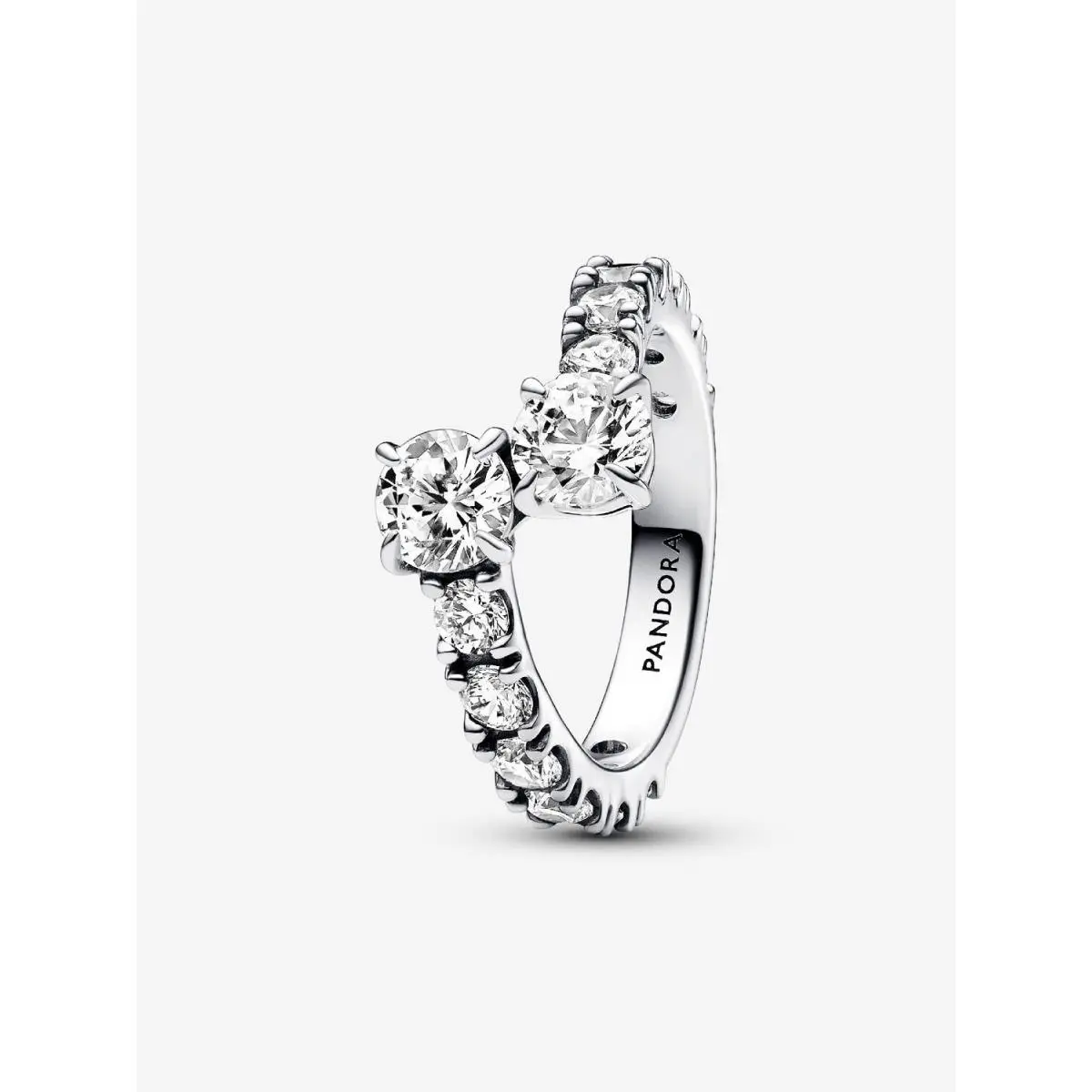 Sparkling Overlapping Band Ring-193149C01 by Pandora