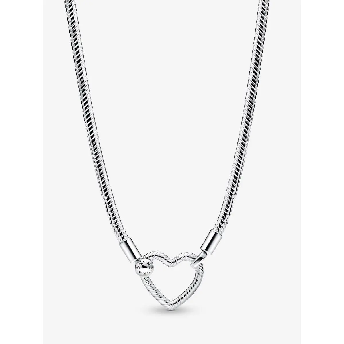 Pandora Heart Closure Snake Chain Necklace- 393377C00-45