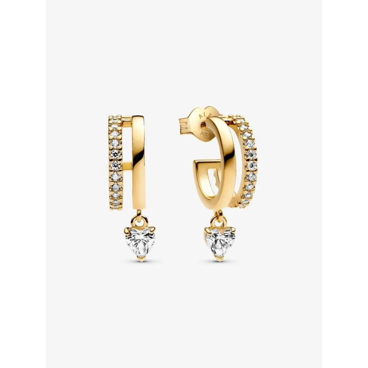 Pandora Dangling Heart Hoop Earrings-263685C01
