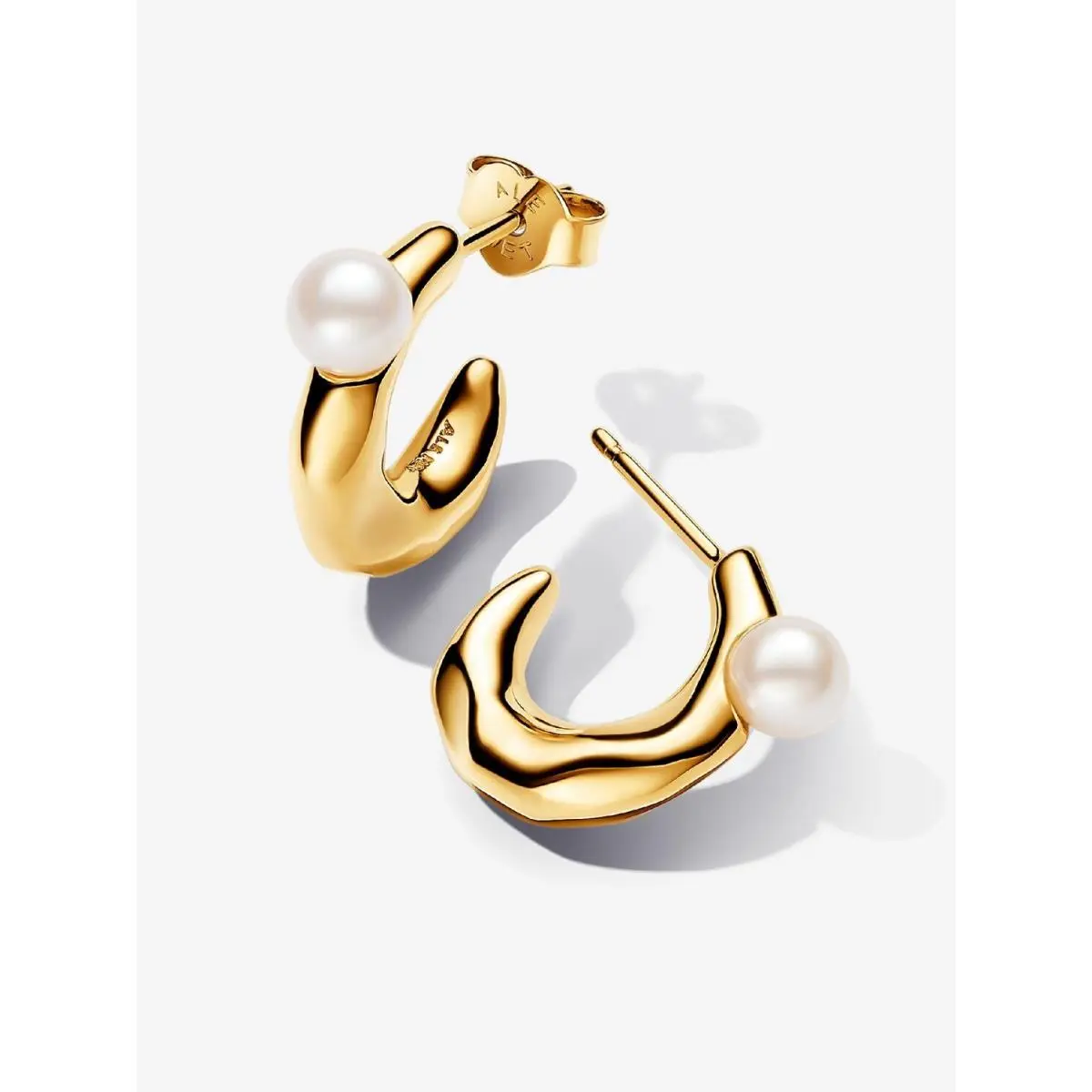Pandora Treated Freshwater Cultured Pearl Hoop Earrings-263261C01
