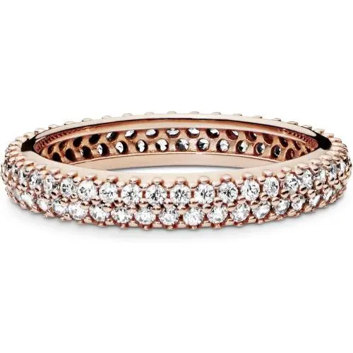 Elegant Pavé Band Ring 14k Rose Gold plating-180909CZ with Gift Box by Pandora