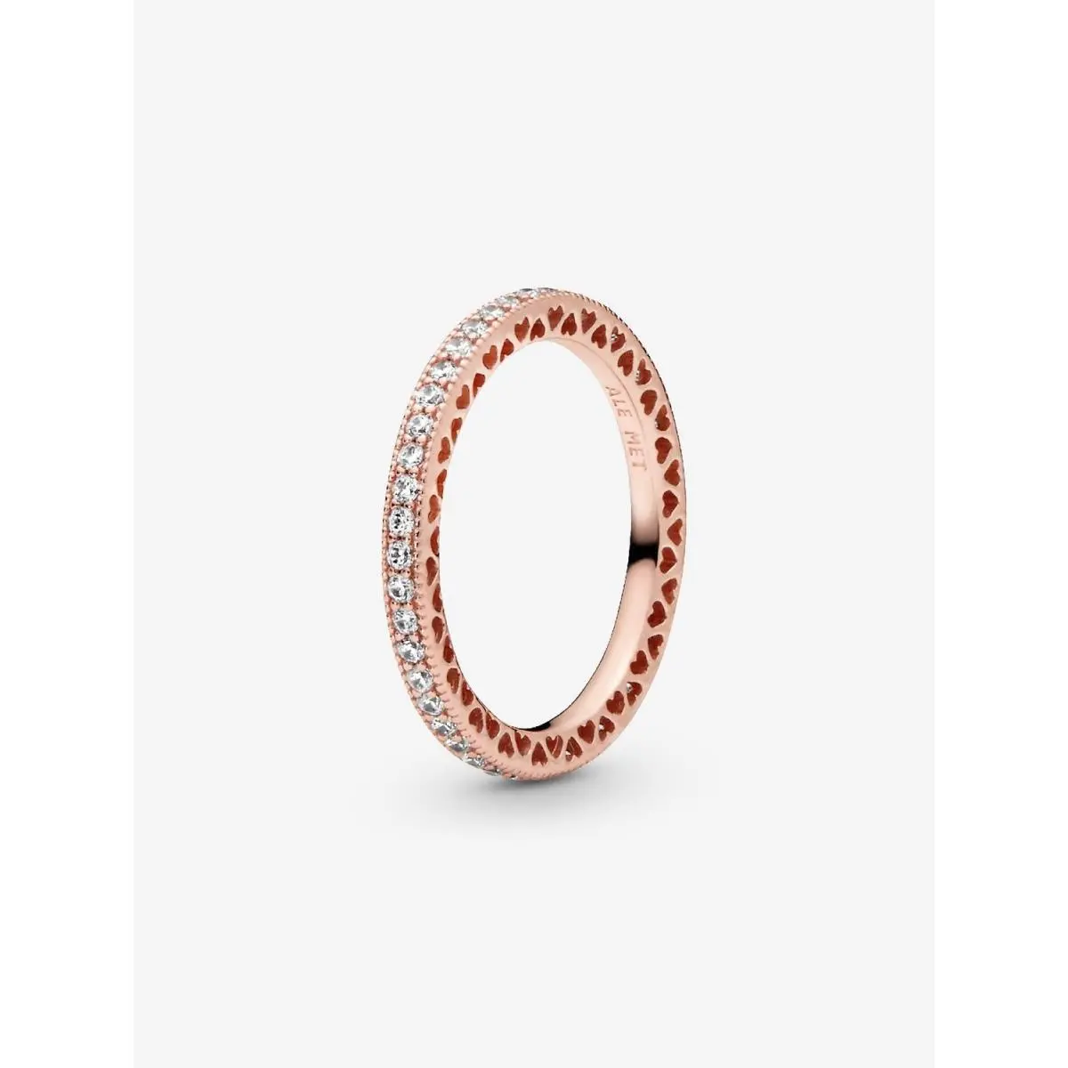 Sparkle Hearts Ring 14k Rose Gold plating-180963CZ-48 by Pandora