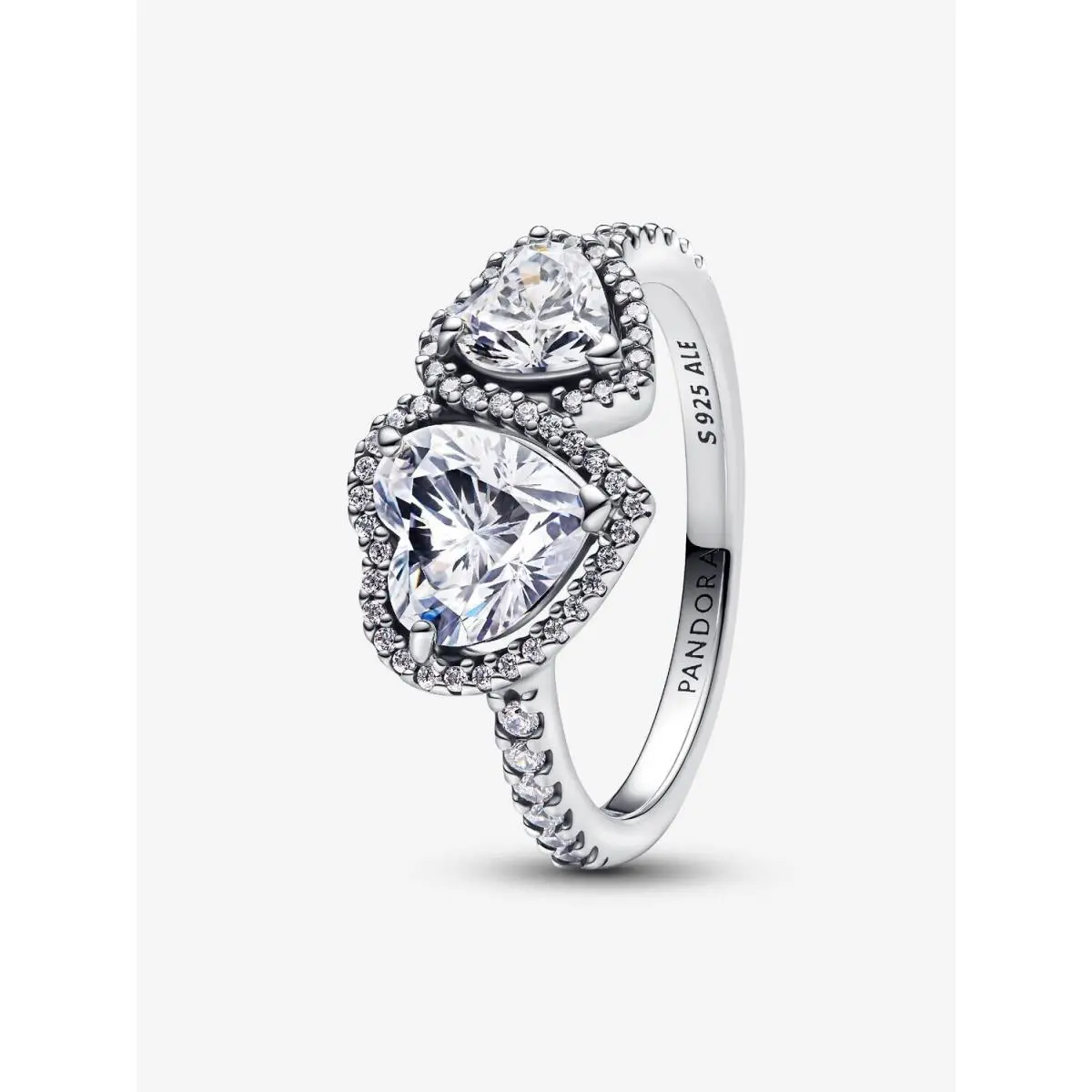 Sparkling Halo Hearts Ring-193559C01 193662C01 Clear - 193659C01 by Pandora