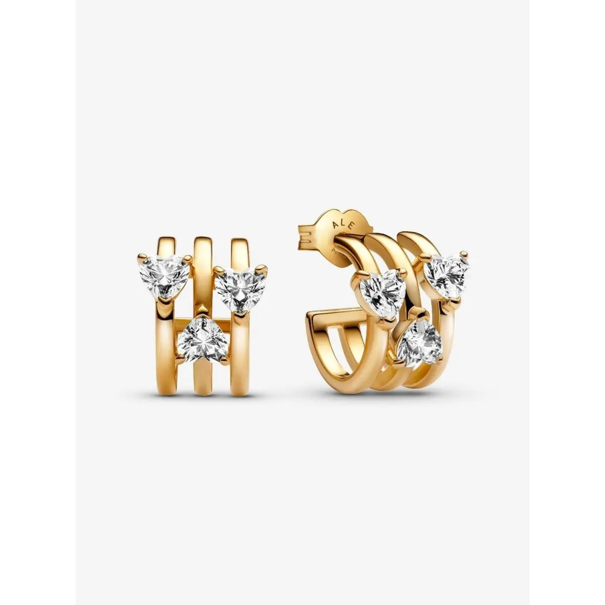Pandora Triple Heart Hoop Earrings-263656C01