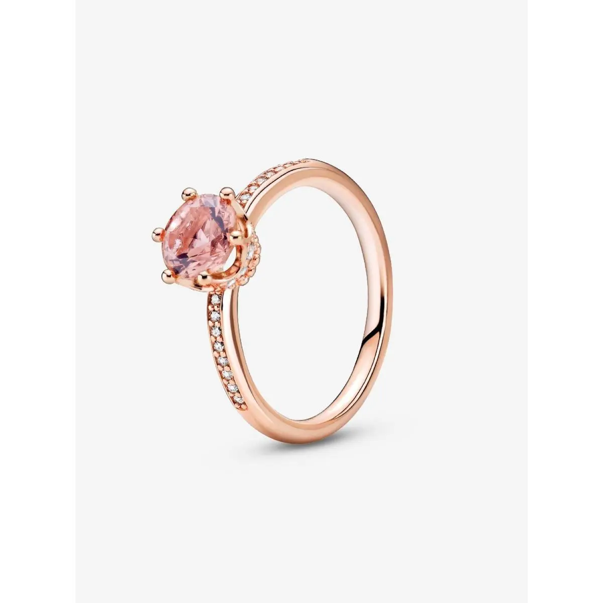 Sparkling Crown Solitaire Ring-198289C01 188289C01 Rose Gold - 188289C01 by Pandora