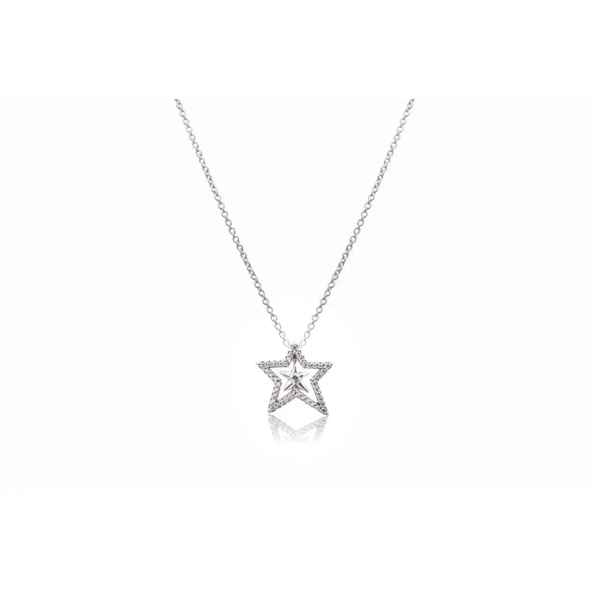 Pandora Pave Asymmetric Star Collier Necklace 390020C01-45