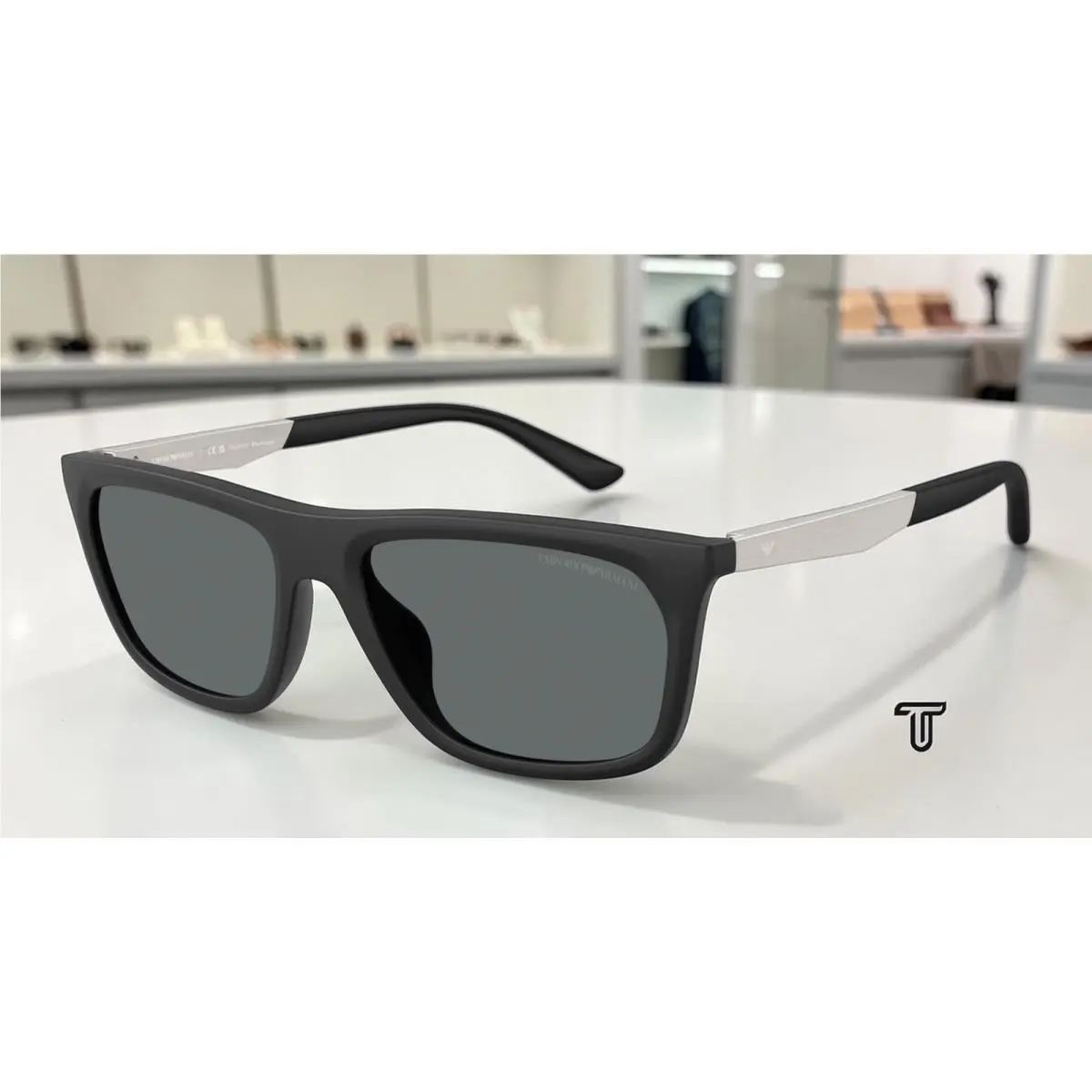 EA4272U 500181 Matte Black Grey Polarized 57 mm Men`s Sunglasses by Emporio Armani