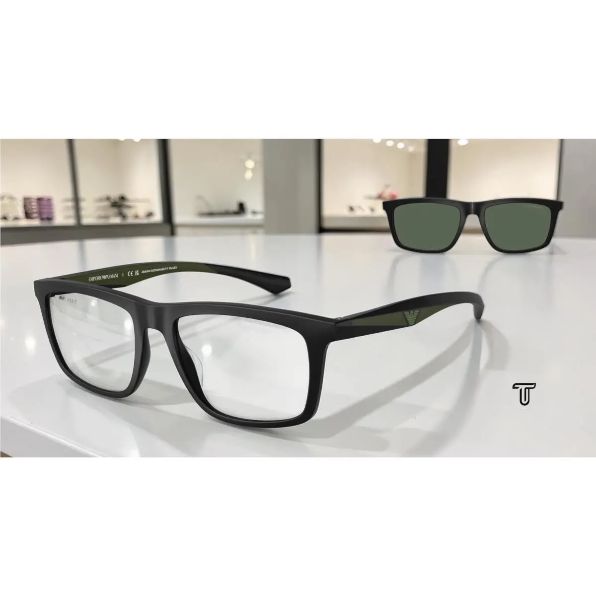 EA4235F 50011W Matte Black Clear 55 mm Men`s Sunglasses by Emporio Armani