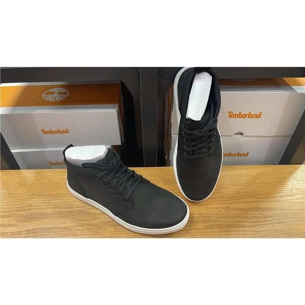 Timberland Men`s Davis Square Mid Lace Sneaker Black Boots 1A10I5-001 All Sizes